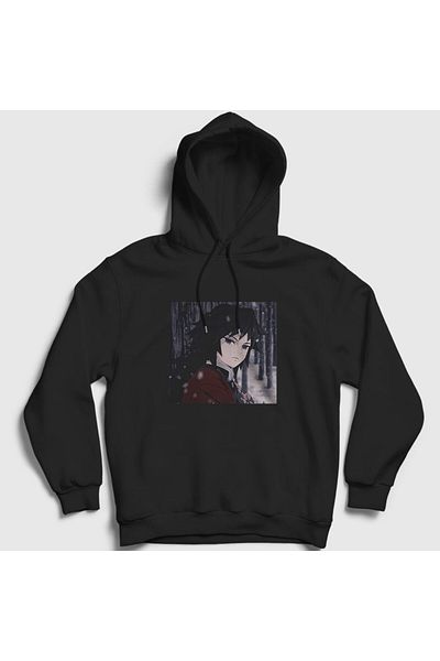 Presmono Unisex Μαύρο Χειμερινό Giyu Tomioka Anime Demon Slayer Kimetsu No Yaiba Φούτερ με κουκούλα 298939 ττ