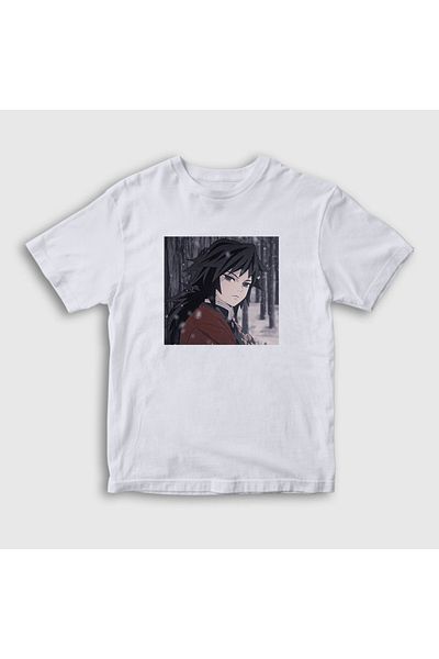 Presmono Tricou unisex pentru copii alb de iarnă Giyu Tomioka Anime Demon Slayer Kimetsu No Yaiba 298887 tt