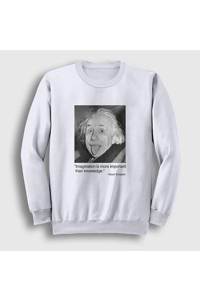 Presmono Λευκό φούτερ Albert Einstein Unisex - Μοντέλο επιστήμονα φαντασίας 335037 ττ