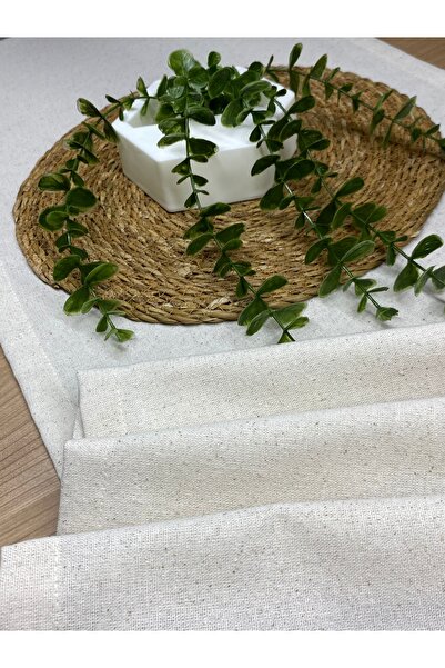 LILYUM Bohem Yıkanmış Keten %100 Pamuklu Runner 40x150 cm