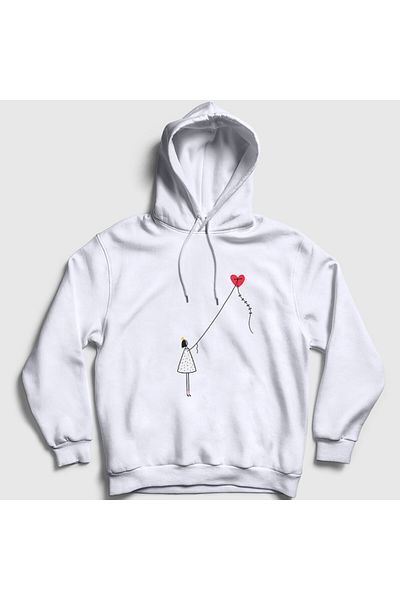 Presmono Φούτερ Unisex White Kite Girl Kite Hooded 288423 ττ
