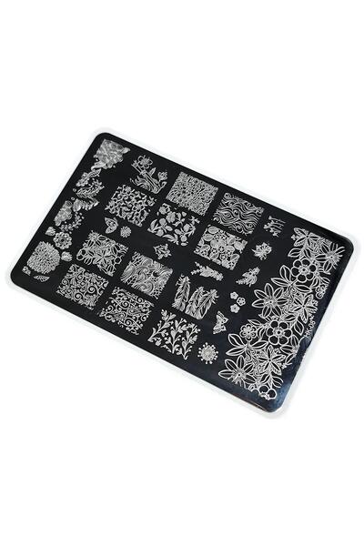 aba nails Nail Art Stamping Baskı Plakası Büyük Boy Xl Hk08