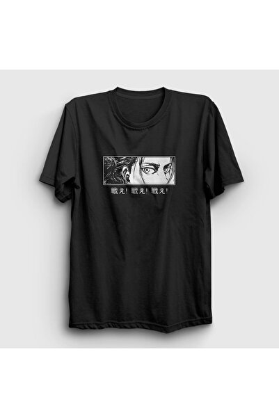 Presmono Unisex crni Eren Jager cveće anime Attack On Titan T-shirt 314482tt