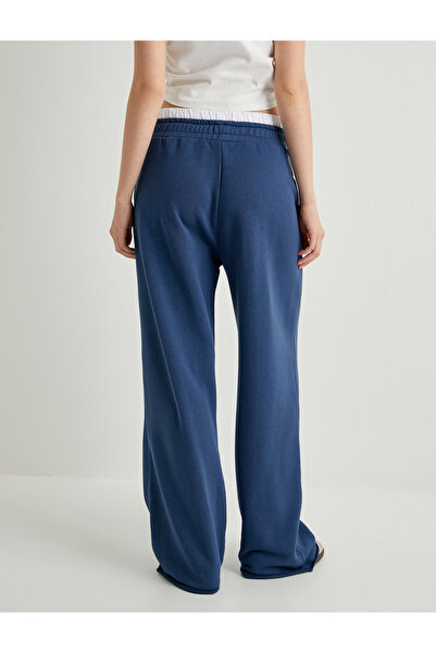 Koton Φούτερ με άνετη εφαρμογή με φαρδύ πόδι - διπλή μέση και τσέπη με ραβδώσεις