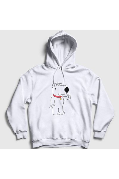 Presmono Unisex Λευκό φούτερ Brian Griffin Family Guy με κουκούλα 300171 ττ