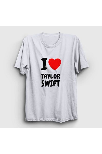 Presmono Unisex Λευκό μπλουζάκι I Love Taylor Swift 311197 ττ