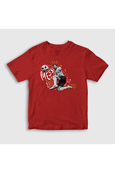 Presmono Unisex dečja crvena 10 Argentina fudbalska lopta Lionel Messi T-shir...