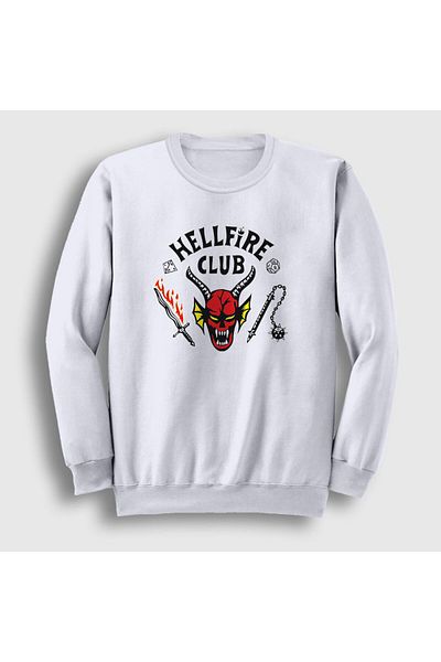 Presmono Φούτερ Unisex White Hellfire Club TV Series Stranger Things 309553 ττ