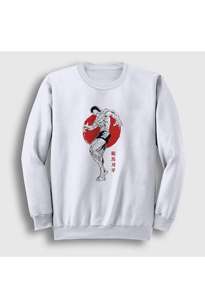 Presmono Φούτερ Unisex White Fighter Anime Hanma Baki 317411 ττ
