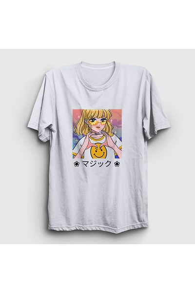 Presmono Unisex Λευκό χαριτωμένο κορίτσι Anime T-shirt 348960 ττ