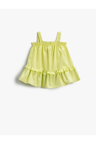 Koton Rochie Midi cu Volane Curea Bumbac