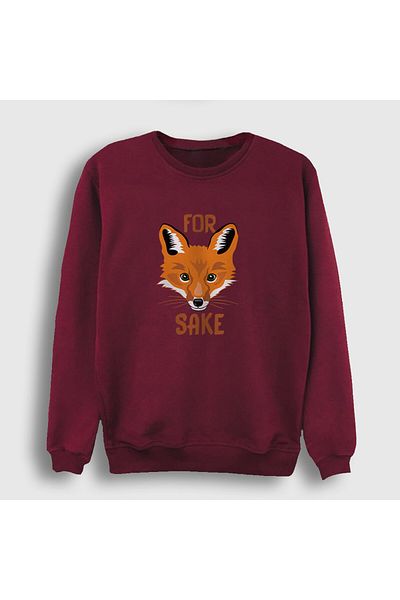 Presmono Унисекс суитшърт в червено бордо For Fox Sake Tilki 401051tt