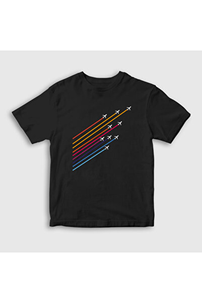 Presmono Tricou negru unisex pentru copii cu avion - Show Pilot Airplane411632tt