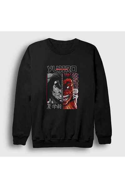 Presmono Унисекс черен най-силен аниме суитшърт Yujiro Hanma Baki 413231tt