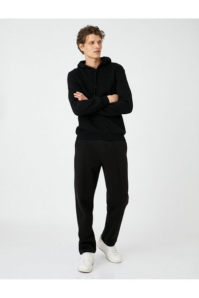 Koton Ribbed Detailed Lace up Waist Sweatpants - Pocket Stitched