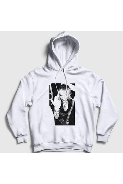 Presmono Φούτερ Unisex White Flip Miley Cyrus με κουκούλα 400357 ττ