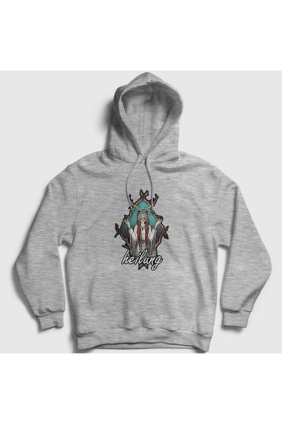 Presmono Φούτερ με κουκούλα Unisex Grey Nature Heilung 409107 ττ
