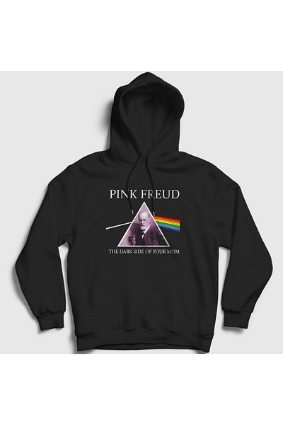 Presmono Унисекс суитшърт с качулка Black Mom Pink Floyd Sigmund Freud 352507tt