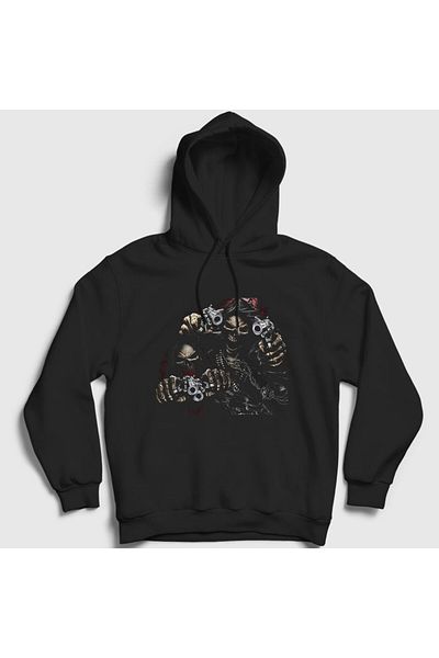 Presmono Унисекс суитшърт с качулка Black Bandits Skull 348271tt