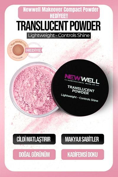 New Well Translucent Powder Pınk + Makeover Compact Powder Gift