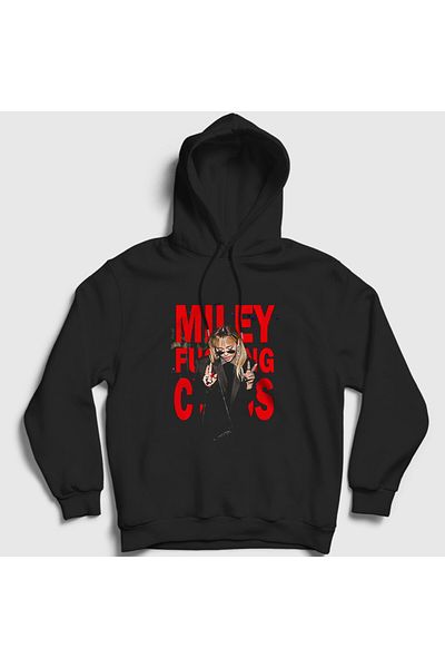 Presmono Φούτερ με κουκούλα Unisex Black Fing Miley Cyrus 399820 ττ