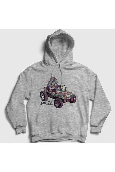 Presmono Φούτερ Unisex Grey Geep Gorillaz με κουκούλα 402642 ττ