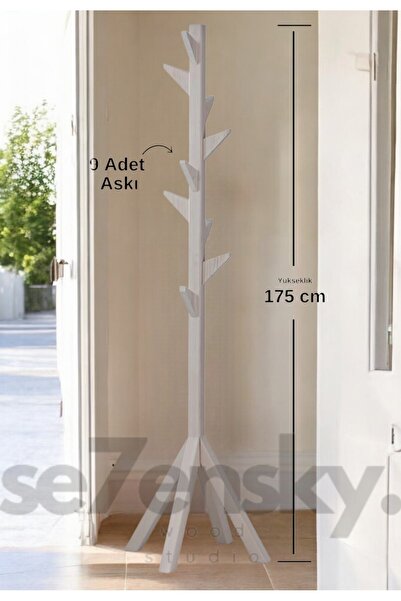 Se7enSky Ahşap masif portmanto modern elbise askılık