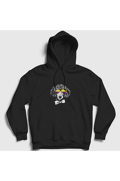 Presmono Φούτερ Unisex Μαύρο Poodle Dog με κουκούλα 409940 ττ