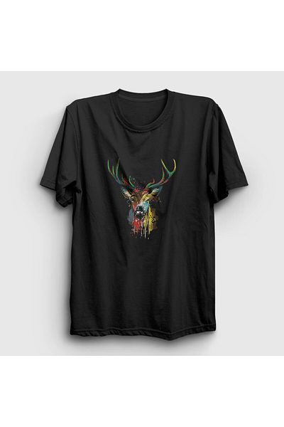 Presmono Μπλουζάκι Unisex Μαύρο Χρώματα Deer Deer 370713 ττ