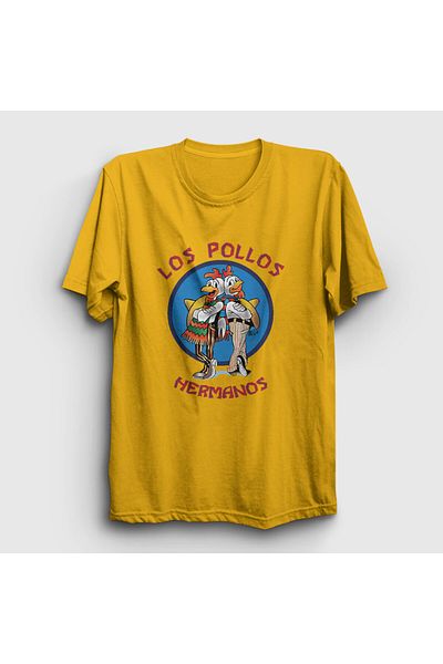 Presmono Унисекс жълта тениска Los Pollos Hermanos с надпис „Breaking Bad“ 406681tt