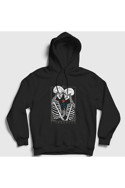 Presmono Unisex Μαύρο L Amoureux V2 The Lovers Φούτερ με κουκούλα 350700 ττ