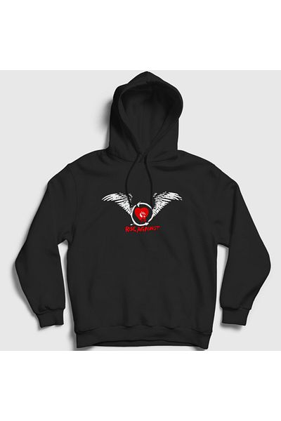 Presmono Φούτερ Unisex Black Wings Rise Against Hooded 389757 ττ