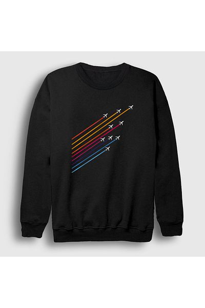 Presmono Φούτερ Unisex Black Show Pilot Airplane Airplane 411667 ττ