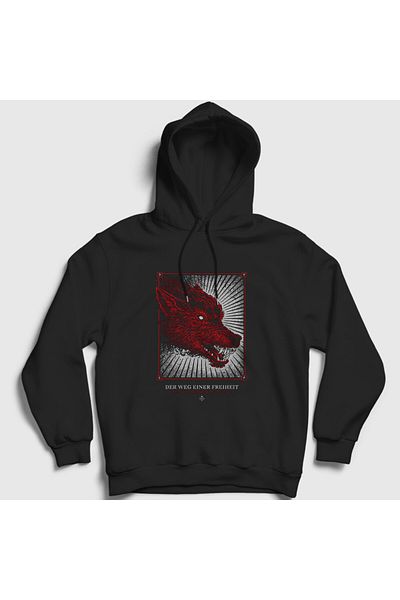 Presmono Суичър с качулка Black Wolf Der Weg Einer Freiheit унисекс 389830tt