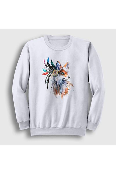 Presmono Unisex Λευκό Φούτερ Ινδικής Ινδικής Fox Fox 367881 ττ