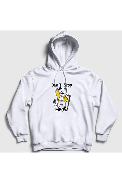 Presmono Φούτερ με κουκούλα Unisex White Meow Queen Freddie Mercury 407872 ττ