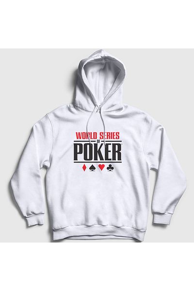 Presmono Φούτερ με κουκούλα Unisex White Wsop World Series Of Poker 363720 ττ