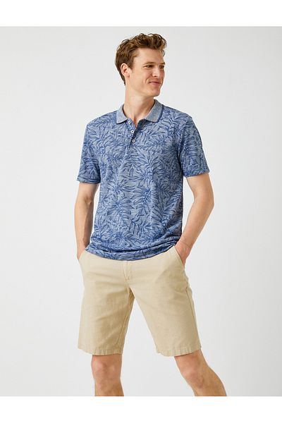 Koton Leaf Patterned Polo Neck T-Shirt