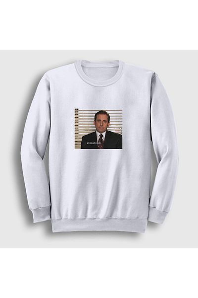 Presmono Unisex White Dead Inside Φούτερ Michael Scott The Office 345173 ττ