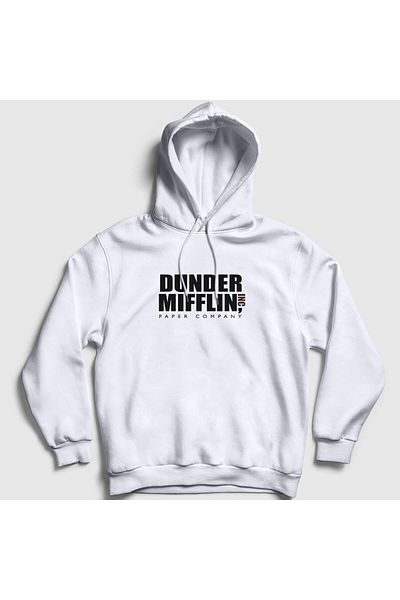 Presmono Unisex White Dunder Mifflin TV Series The Office Hooded φούτερ 345313 ττ
