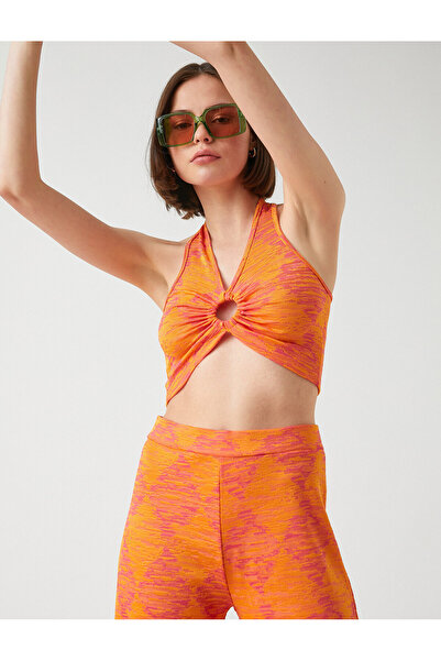 Koton Halter Neck Woven Crop Athlete