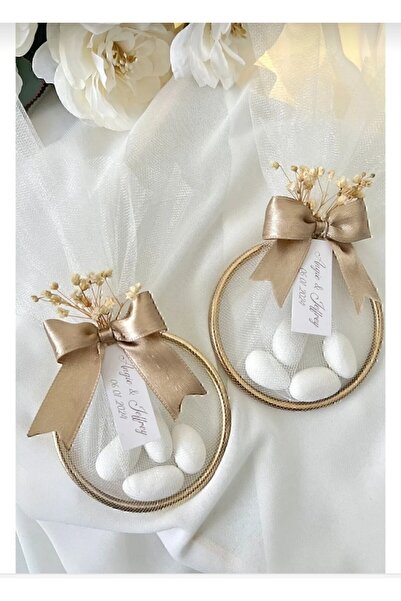 cacagift design 10 Adet Süslemeli Halka Şekerleme Nikah Nişan Söz Düğün Hediy...