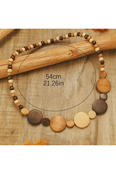 Store Wooden Vintage Bohemian Style Beaded Necklace