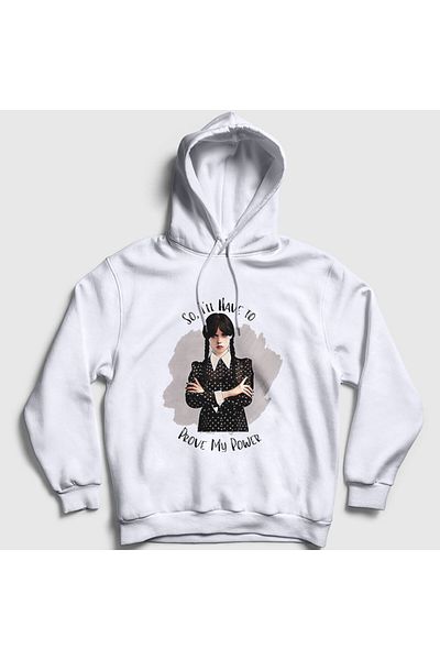 Presmono Φούτερ με κουκούλα Unisex White Power Wednesday Addams Family Addams Family 366047 ττ