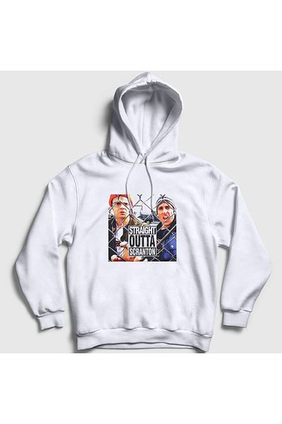 Presmono Unisex White Scranton TV Series The Office φούτερ με κουκούλα 346032 ττ