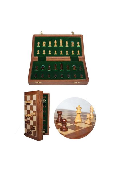 sedu Wooden Foldable Boxed Chess Game with Magnet Stones 30 cm