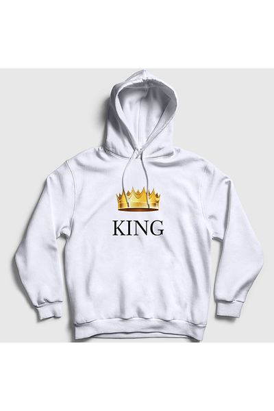 Presmono Φούτερ Unisex White King με κουκούλα 381383 ττ
