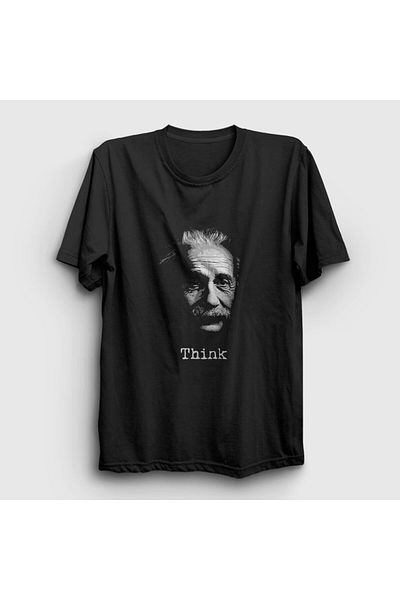 Presmono Μπλουζάκι Unisex Black Think Scientist Albert Einstein 341790 ττ