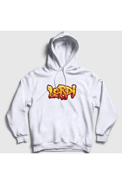 Presmono Φούτερ με κουκούλα Unisex White Fire Logo Lordi 379450 ττ