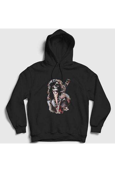 Presmono Унисекс черен суитшърт с качулка Led Zeppelin Skull Jimmy Page 371740tt